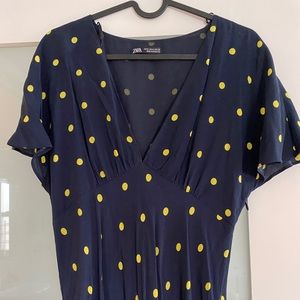Zara Polka Dot Midi Dress
